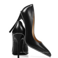 2019 High Heel Stiletto Women's Pumps Black Genuine Leather x19-c002 Ladies women Wedding Sexy Shoes Heels For Lady